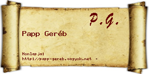 Papp Geréb névjegykártya
